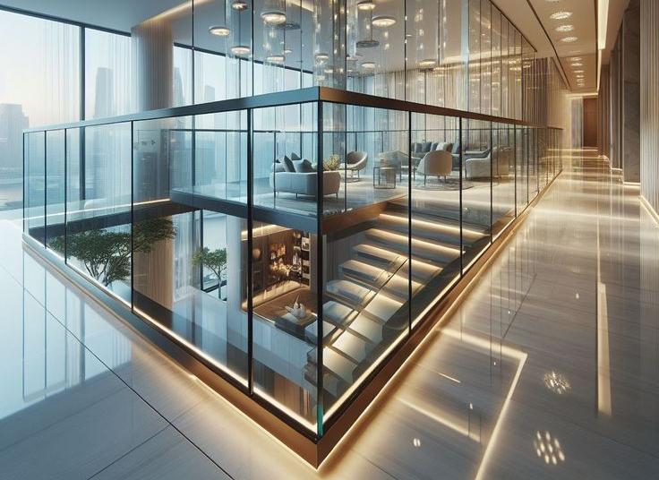 Add elegance and safety to your spaces with our sleek glass handrails. Combines a  modern design with durability, provide a clear, ensuring reliable support.